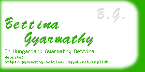 bettina gyarmathy business card